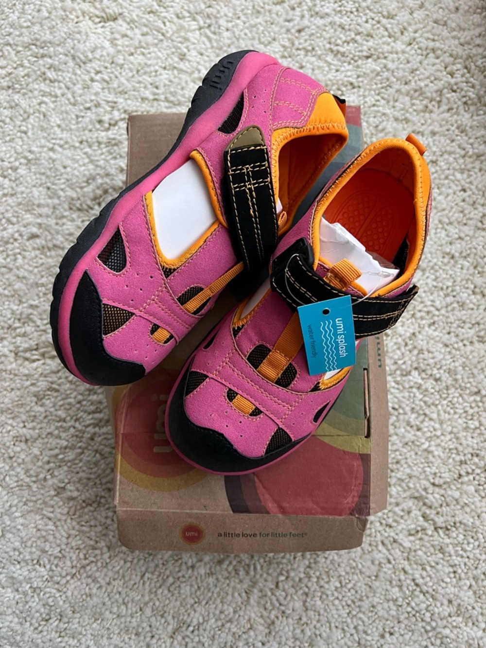 New Umi sport water sandals splash Mac II shoes velcro strap rubber 1 32 pink